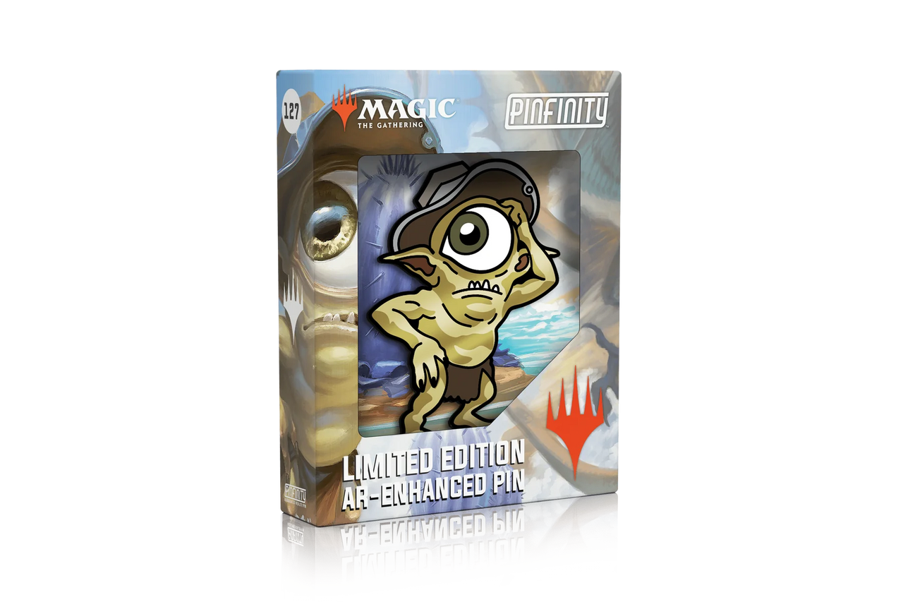 Fblthp, Lost on the Range AR Pin – Magic: The Gathering pin featuring a one-eyed goblin in a display box.