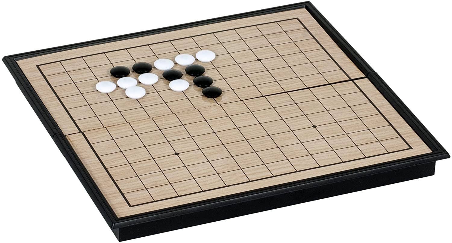 Magnetic Go Set, 8 inches, with black and white stones grouped near the center-left of the board.