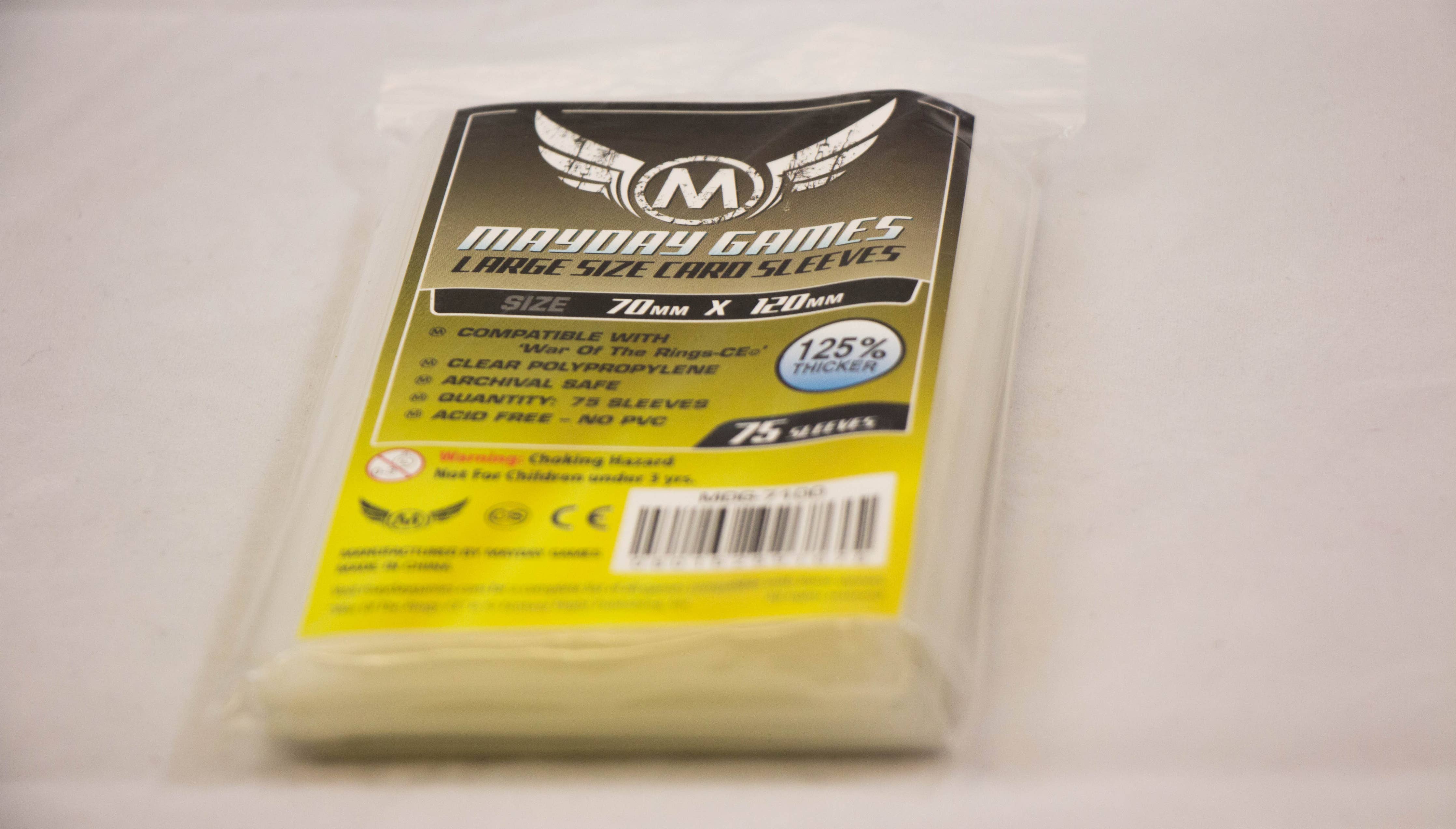 Special Order Custom WOTR-CE Sleeves, 70 mm x 120 mm, pack of 75 for board or card games.
