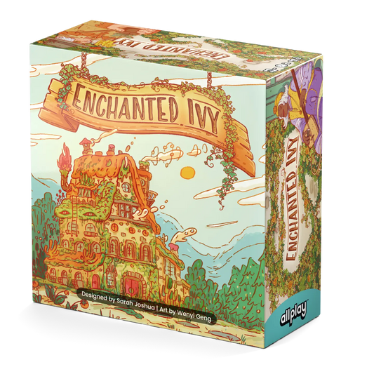 Enchanted Ivy product with packaging featuring an ivy-covered house and magical inn illustration.