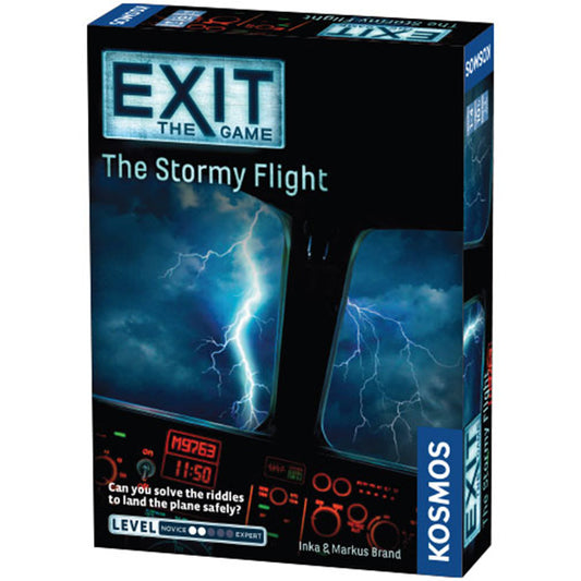 EXIT: The Stormy Flight board game box, airplane adventure escape room edition.