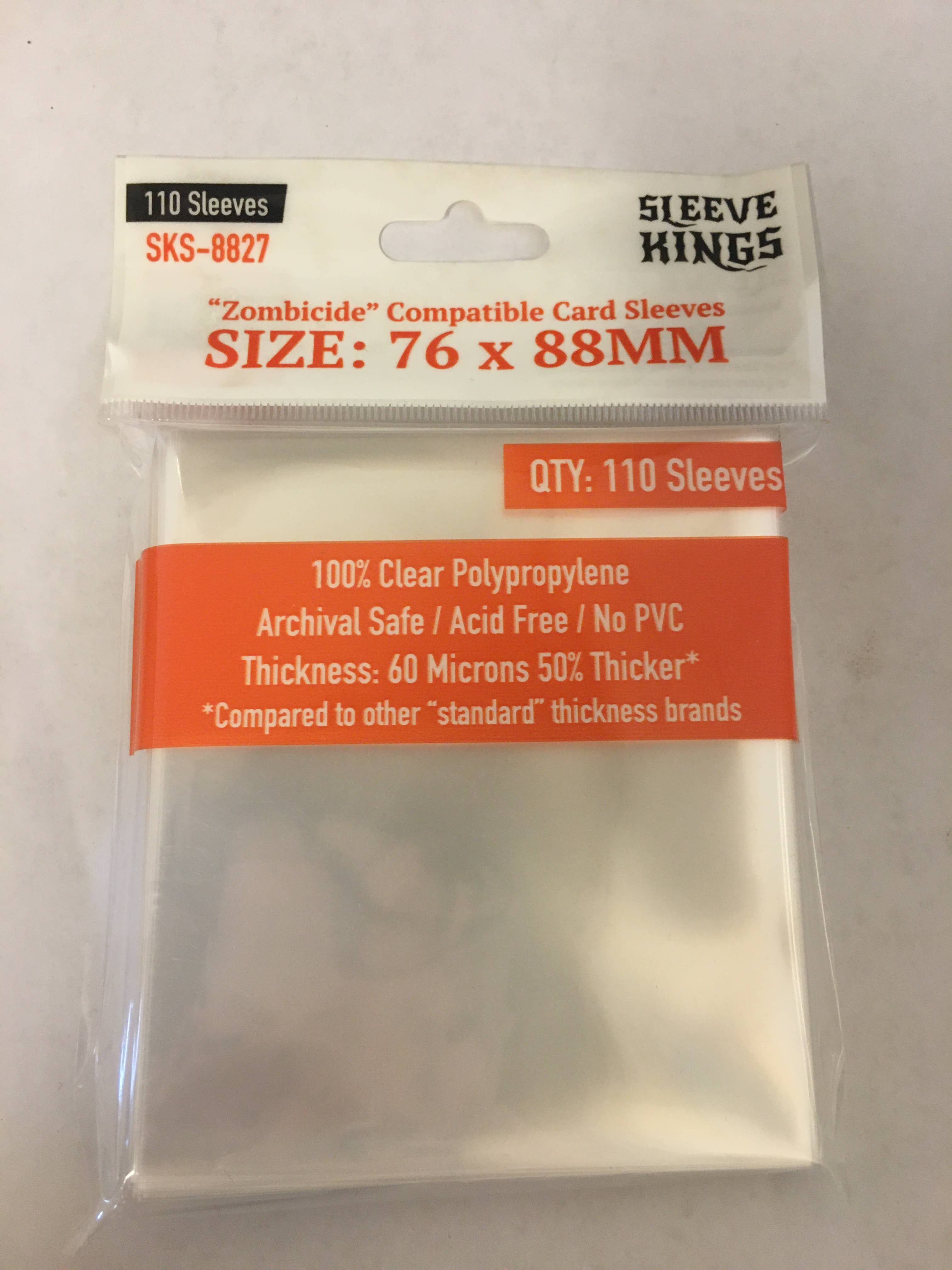 Sleeve Kings Zombicide Sleeves, 76x88mm, 110 pack, archival safe, 60 microns thick, SKS-8827.