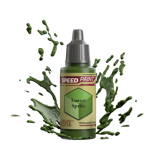 Army Painter Speedpaint, Forest Sprite, vibrant green paint for miniature painting.