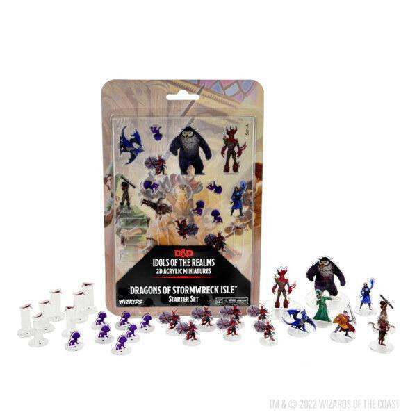 Dungeons & Dragons Idols of the Realms 2D Dragons of Stormwreck Isle set with 20 acrylic miniatures and packaging.
