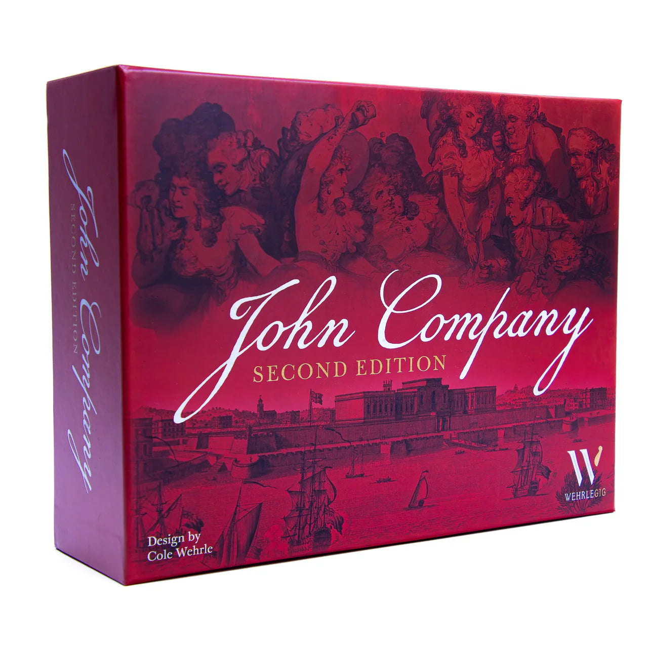 John Company: Second Edition red box with historic illustrations and white text.