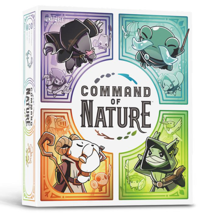 Command of Nature board game box for 2-4 players, showing cartoon animals on the cover.