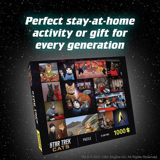 Star Trek Cats 1000-piece puzzle with cat-themed artwork.