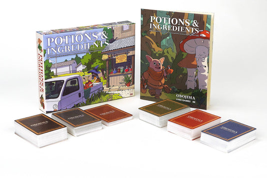 Obojima Potion & Ingredient Deck Box with potion brewing and ingredient reference cards.