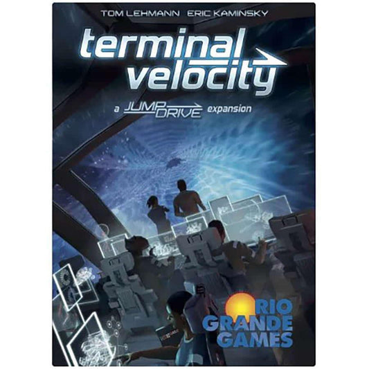 Jump Drive: Terminal Velocity Expansion cover featuring solo challenges at futuristic control stations.