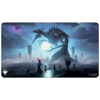 Blue Suns Twilight Playmat (ONE) for Magic: The Gathering featuring a giant serpent.