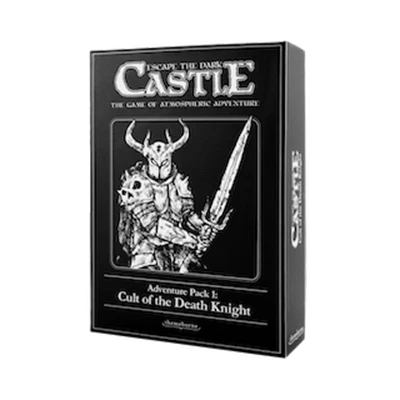 Escape the Dark Castle: Cult of the Death Knight box featuring an armored knight with sword and horned helmet.