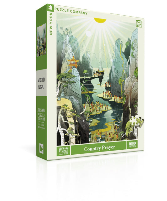 Country Prayer 1000-piece jigsaw puzzle with Victo Ngais artwork and a linen-style finish.