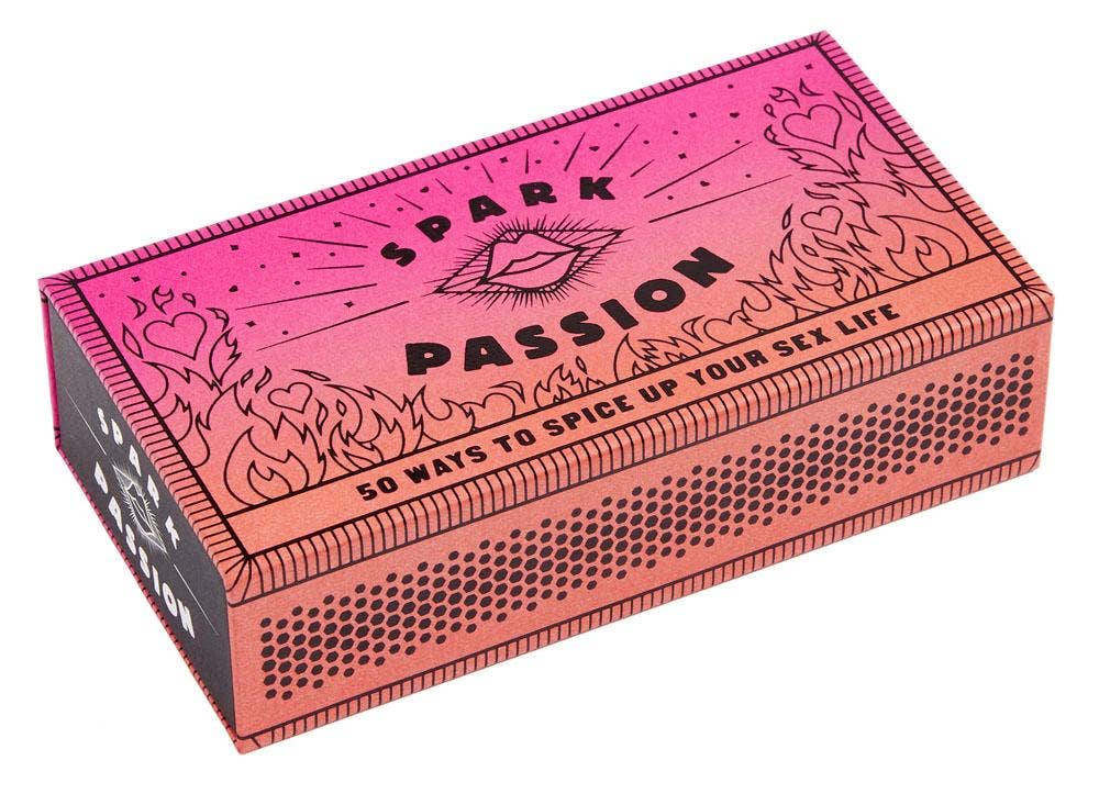 Spark Passion box in pink and orange, containing 50 intimacy activities.
