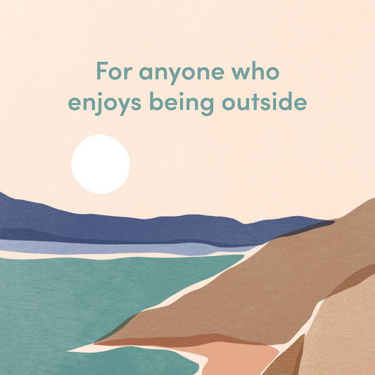 Nature Meditations Deck with minimalist hills, water, and sun design.