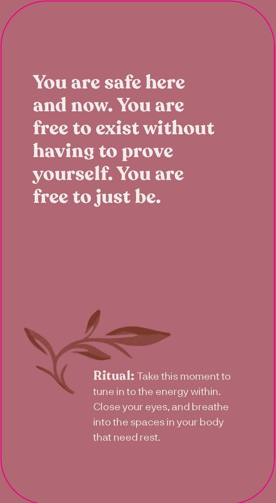 All of You Is Magic Deck with brown plant design and inspirational text on a pink background.