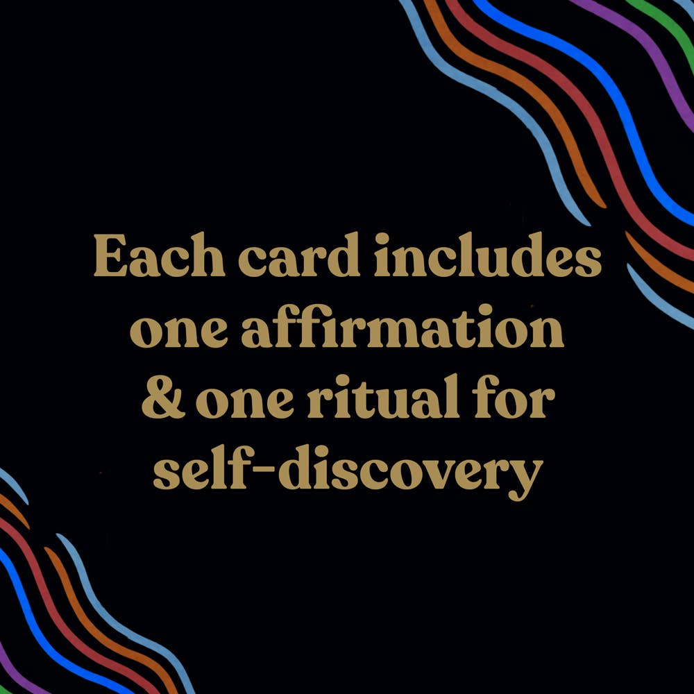 All of You Is Magic Deck with tan text on black; each card includes one affirmation and ritual for self-discovery.