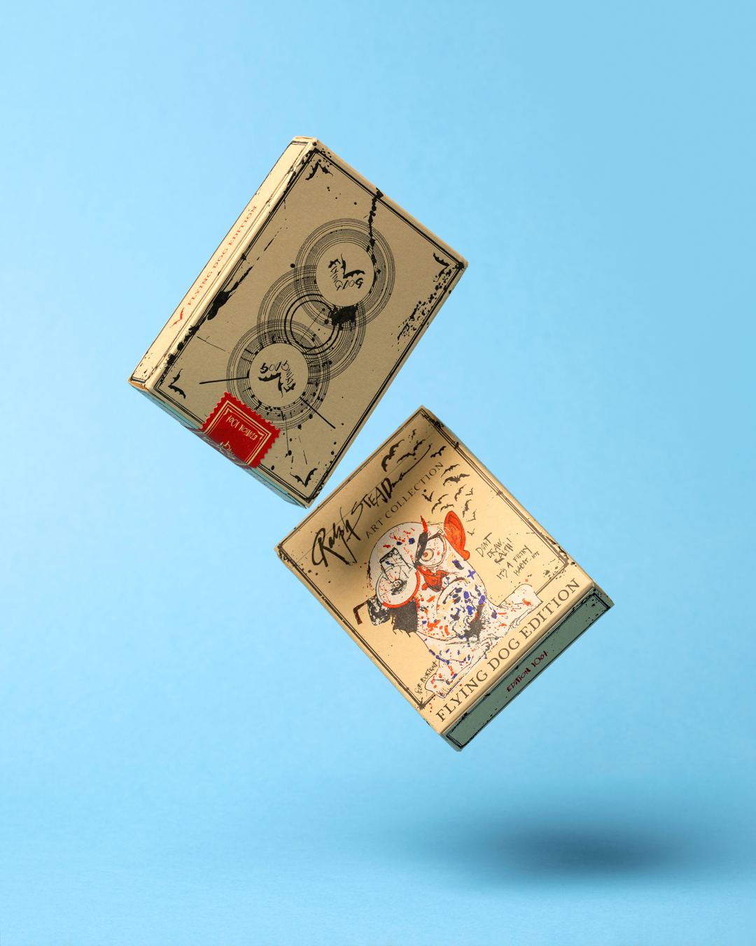 Two decks of Flying Dog Edition 1 playing cards with Ralph Steadman art.