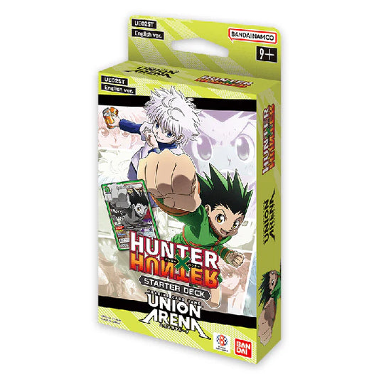 Union Arena HUNTER×HUNTER Starter Deck Display by Bandai Namco, includes Gon and Killua, for ages 9+.