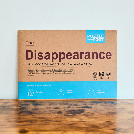 Escape Room in An Envelope - The Disappearance escape room game by Puzzle Post.