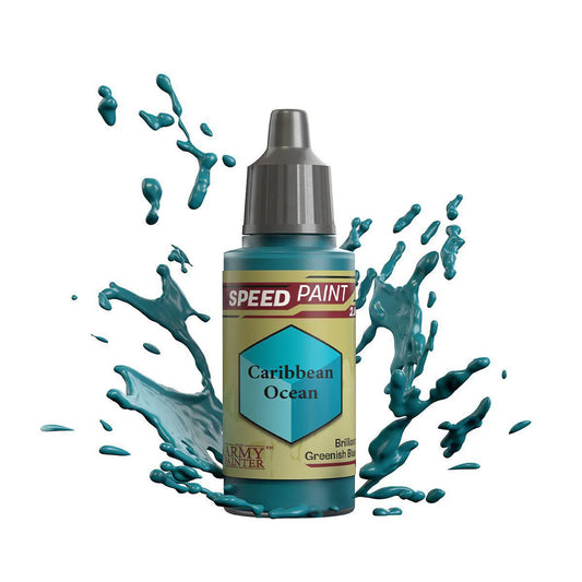 Army Painter Speedpaint Caribbean Ocean, teal one-coat paint for miniatures.