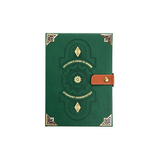 Critical Role Dice Tome Rolling Tray in green with gold and brown details, inspired by Explorer’s Guide to Jrusar.