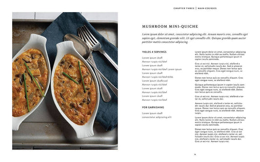 Two oval dishes containing baked mushroom mini-quiche for the Fantastic Fungi Community Cookbook.
