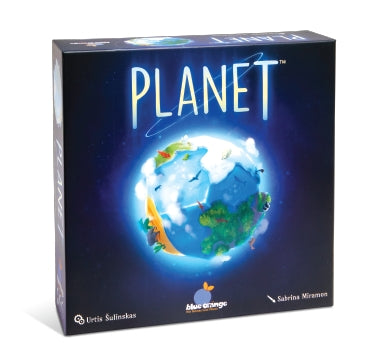 The Planet board game box with an illustrated 3D globe, wildlife, and trees on the cover.