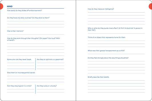 A Writer’s Journal for Creating Characters notebook for capturing ideas and character inspiration.