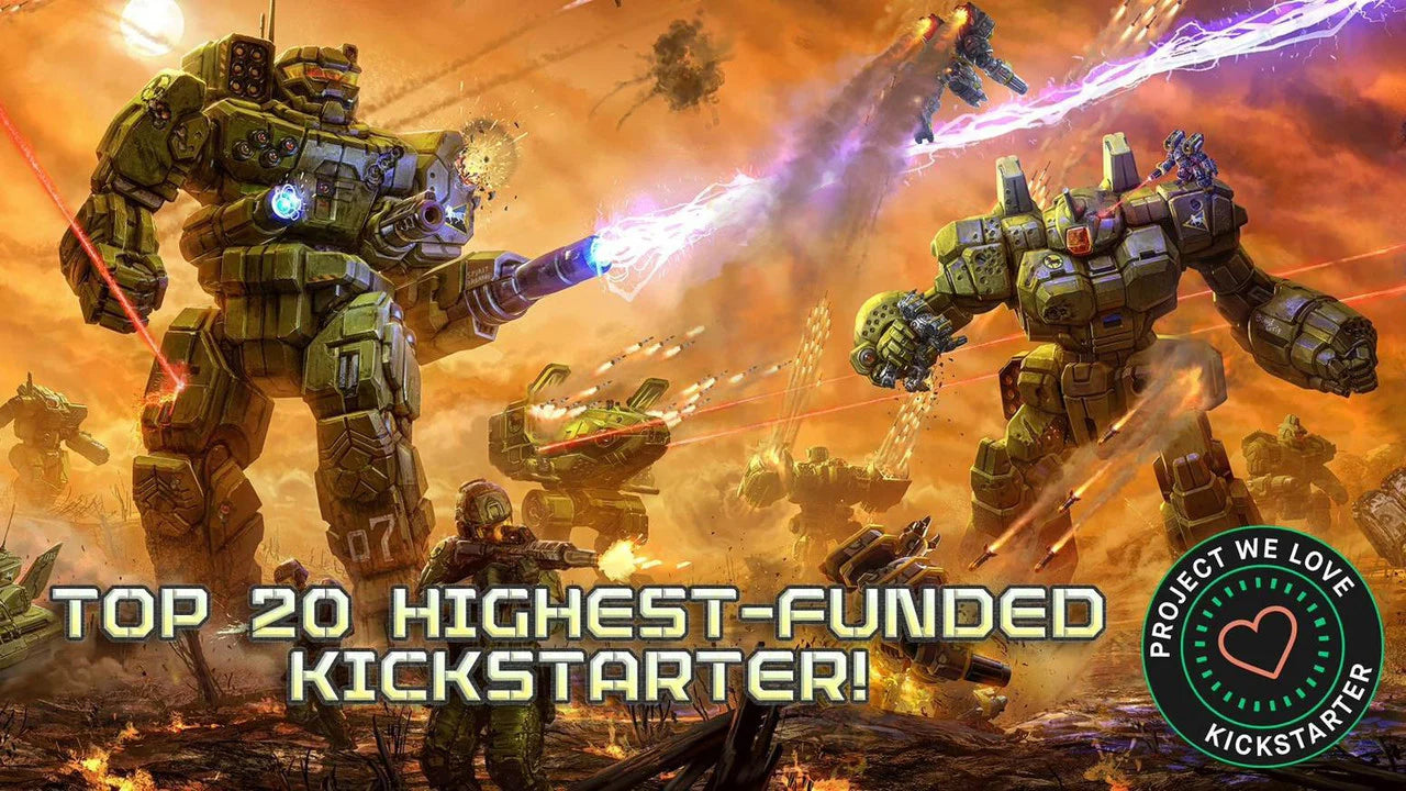 Battletech Mercenaries Kickstarter Challenge Coins featuring mechs battling on Solaris VII.