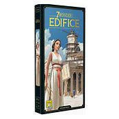 7 Wonders Edifice Expansion box featuring a woman in ancient attire and communal buildings.