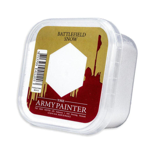 The Army Painter Battlefield Basing Snow Flock for creating snow bases on miniatures.