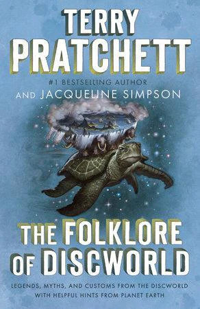 The Folklore of Discworld book cover with turtle and four elephants, based on Pratchett’s novels.