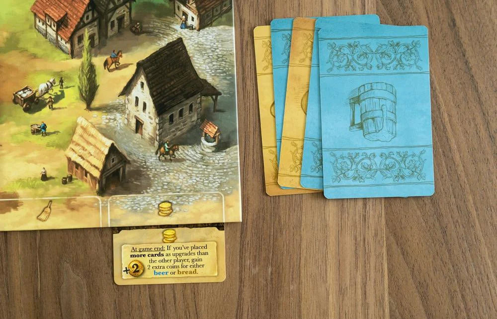 Beer & Bread two-player card game featuring resource management with a village theme.