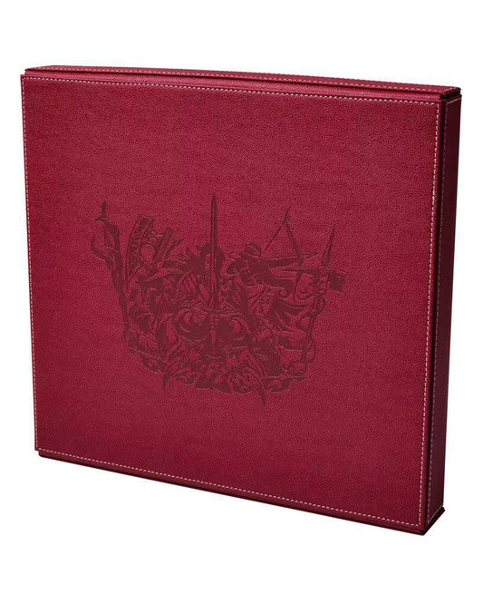The Dragon Shield RPG: Player Companion - Blood Red, a red square box with embossed art and white stitching for tabletop RPGs.