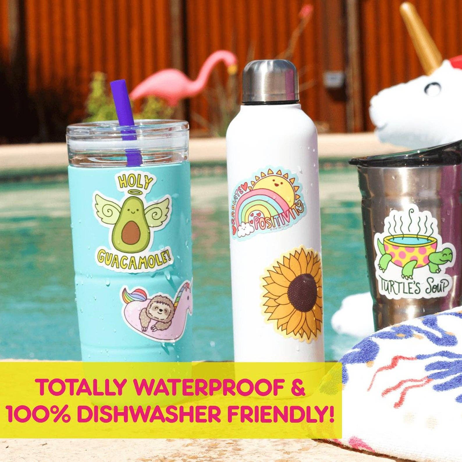 Here for the Tea Frog Gossip vinyl sticker by Turtles Soup, waterproof and dishwasher safe.