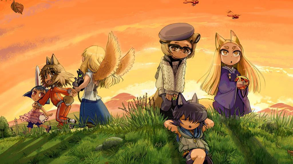 Golden Sky Stories: Heart-Warming Role-Playing game featuring anime-style characters with animal ears and wings.