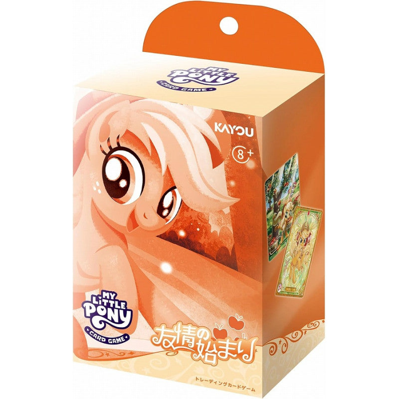 My Little Pony TCG: Friendships Begin - Applejack Starter Deck, orange-pink box with Japanese text.