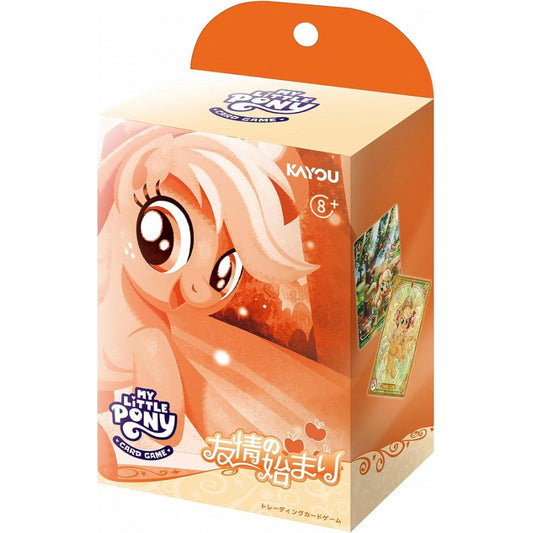 My Little Pony TCG: Friendships Begin - Applejack Starter Deck, orange-pink box with Japanese text.