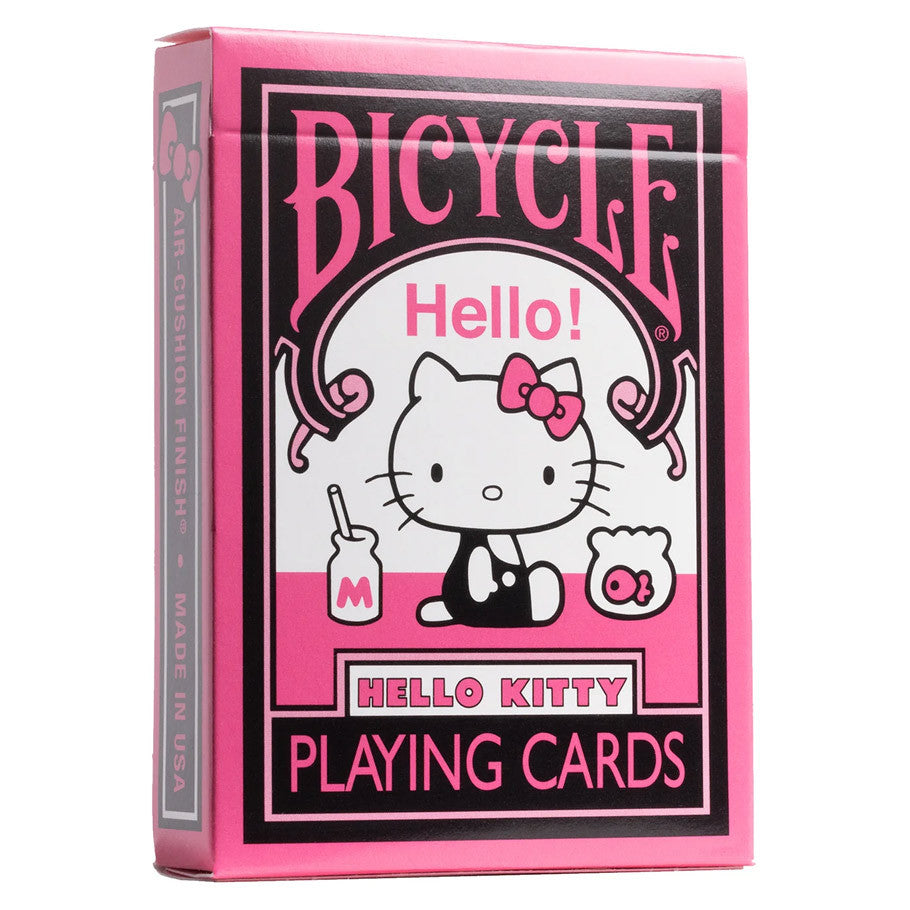 Hello Kitty Black & Pink Bicycle Playing Cards box with Hello Kitty and standard Bicycle branding on the front.
