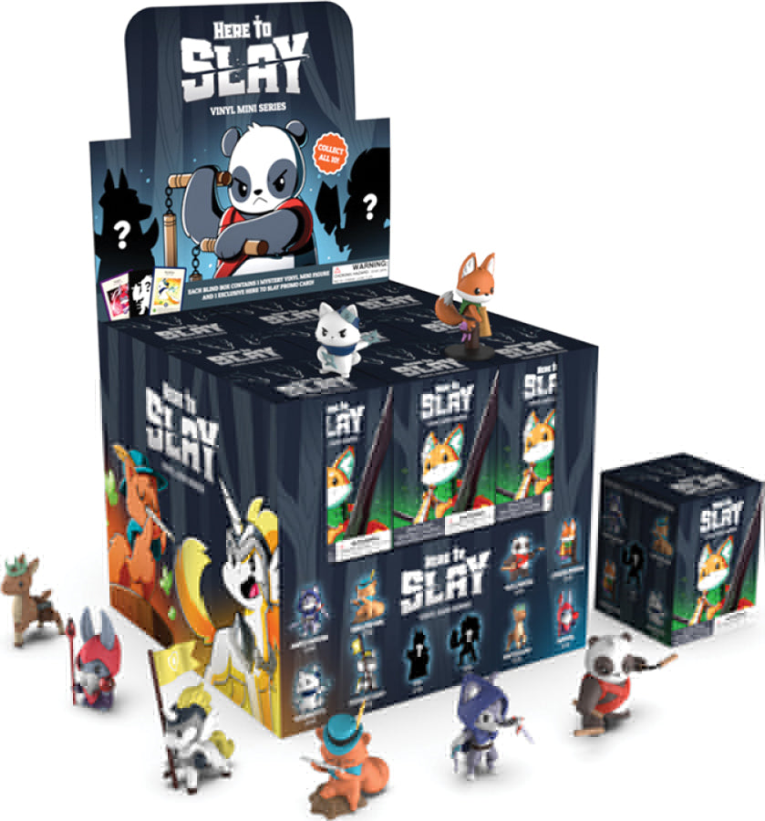 Here to Slay Vinyl Blind Box containing collectible animal character figures.