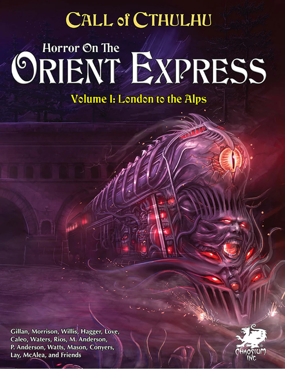 Horror on the Orient Express: Call of Cthulhu 2 Volume Set with illustrated train, tentacles, and glowing eyes on cover.