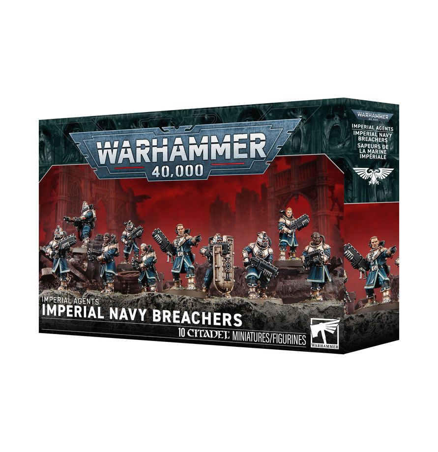 Warhammer 40,000 Imperial Navy Breachers box with 10 miniatures.