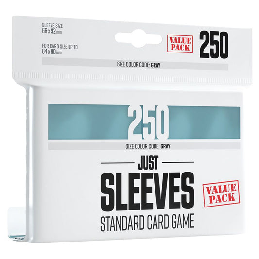 Deck Protector Just Sleeves Value Pack Clear, 250 count, 66 x 92 mm sleeves for standard card games.
