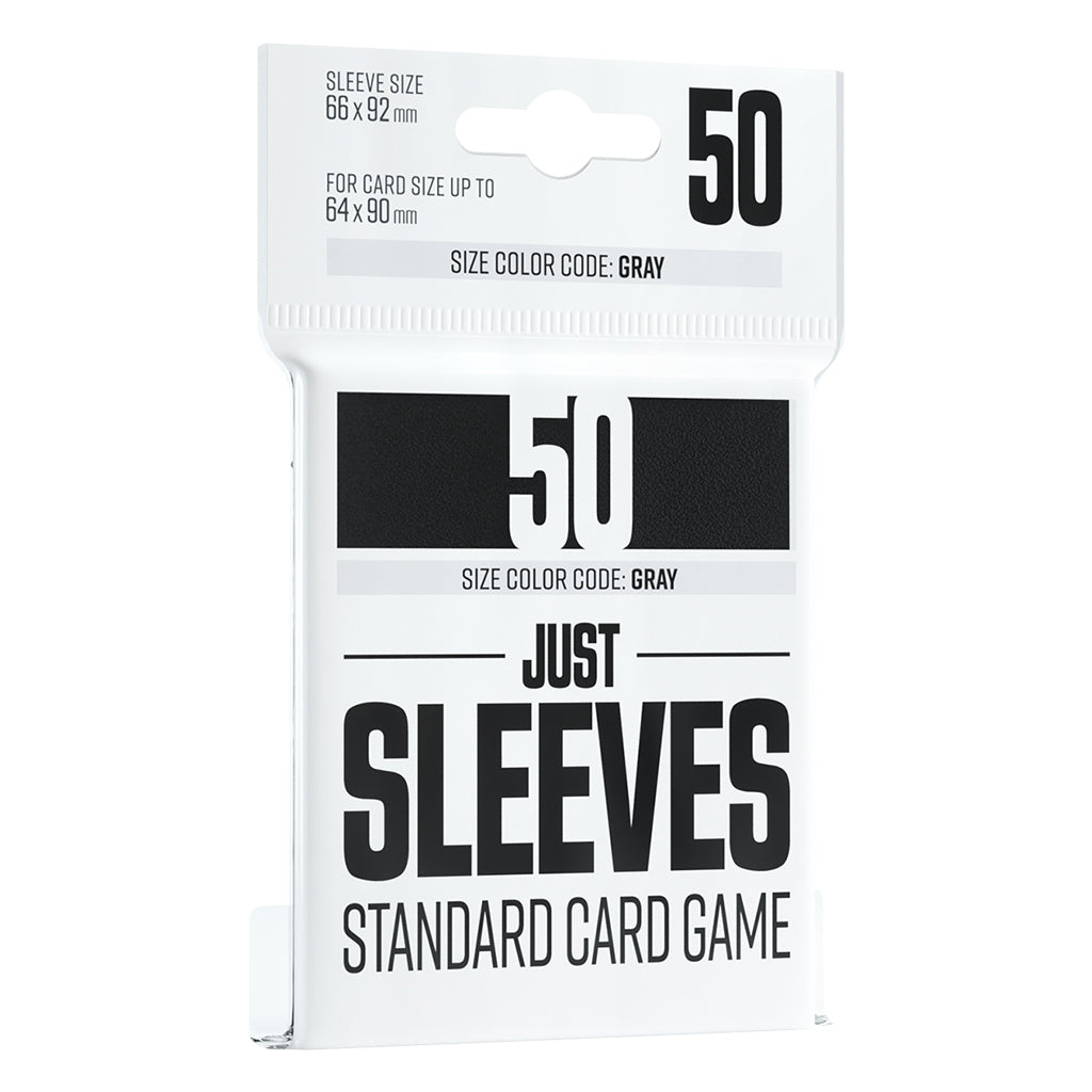 Just Sleeves Standard Card Game Black, pack of 50 sleeves for cards up to 64 x 90 mm.