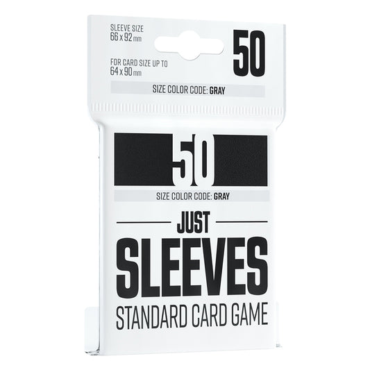 Just Sleeves Standard Card Game Black, pack of 50 sleeves for cards up to 64 x 90 mm.