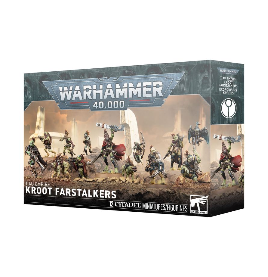Warhammer 40,000 T’au Empire Kroot Farstalkers box containing 12 miniatures.