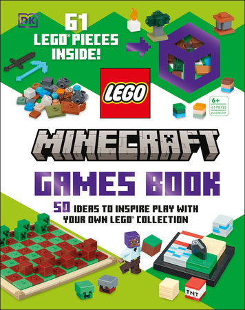 LEGO Minecraft Games Book with 61 Minecraft-themed LEGO pieces included.