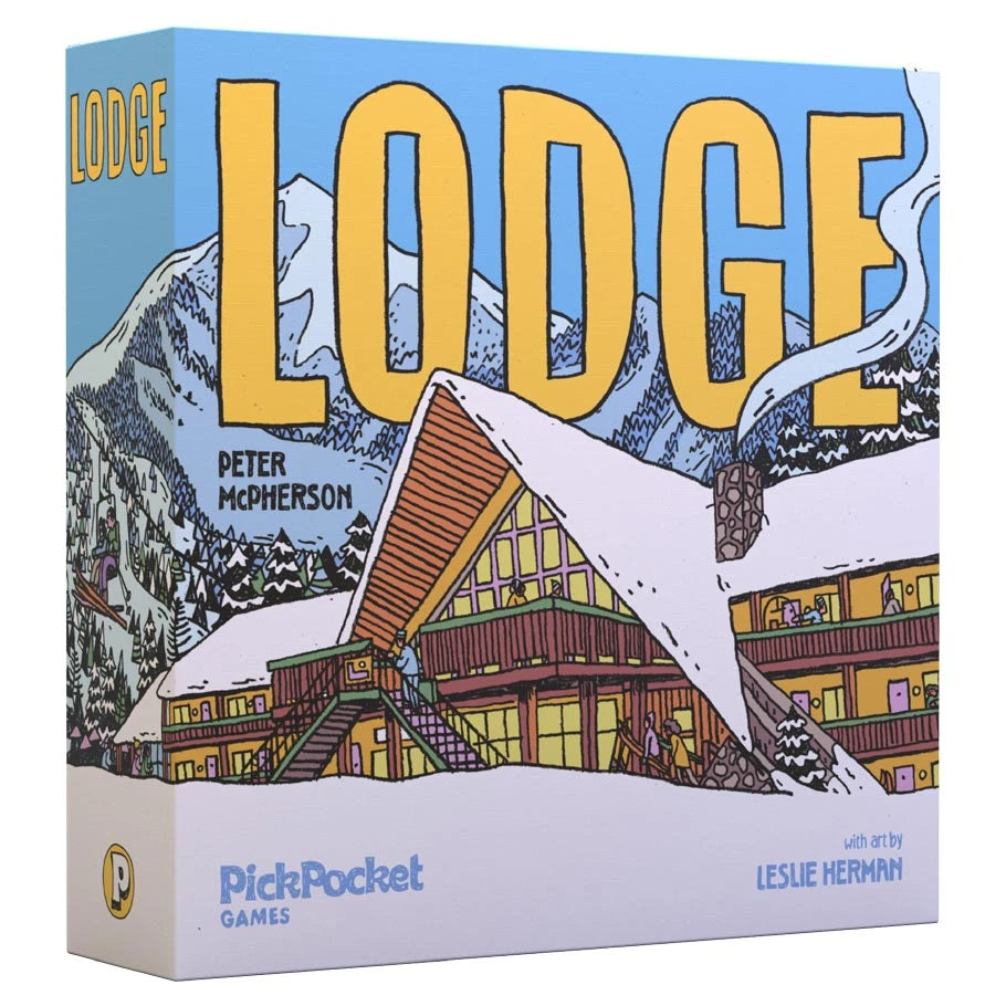 Lodge board game box with sliding display tiles.