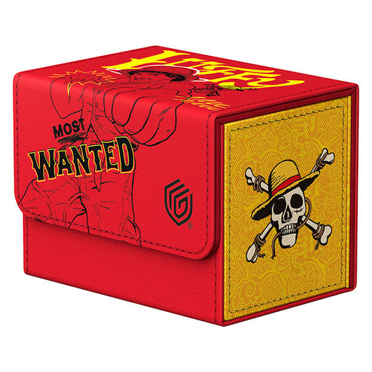 Red Deck Case Sidewinder 80+ Xenoskin, Netflix One Piece Luffy design, for trading card decks.