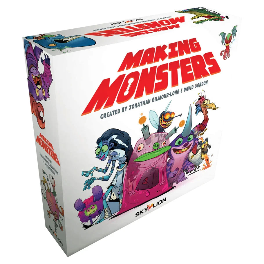 Making Monsters board game featuring colorful cartoon monster illustrations.